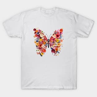 Fluttering Fantasia: The Surreal Flower Butterfly T-Shirt